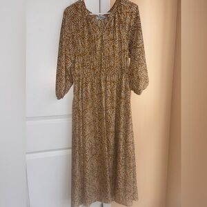 Elegant Brown Patterned Dress